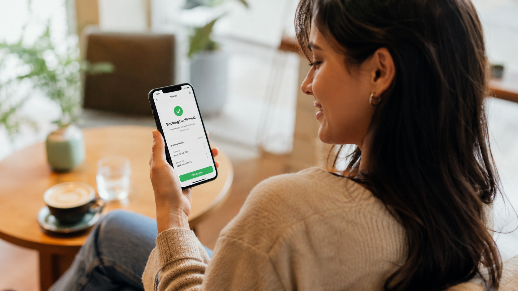 Customer self-booking on phone